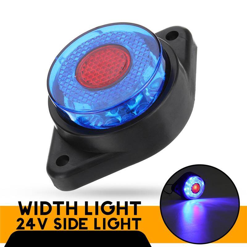 【Miễn Phí Vận Chuyển + Ưu Đãi Chớp Nhoáng 】 Đèn LED Xanh Dương Đỏ, Đèn Báo Hiệu Phía Trước Phía Sau Xe Tải Xe Moóc 24V 8LED