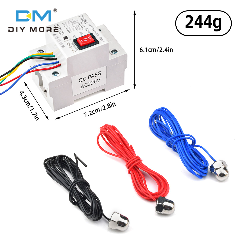 diymore Bộ Điều Khiển Mực Nước Df-96D Df-96Dk Có Cảm Biến Bộ Điều Khiển Bơm Nước Rơ Le Mực Nước Bể Chứa Nước Tự Động Cảm Biến Lưu Lượng Bộ Điều Khiển Bơm Nước Với Đầu Dò Dây 2 Mét