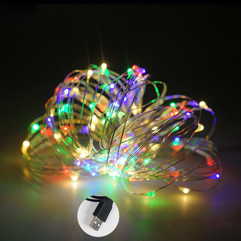 1/5/10M Copper Wire Fairy Garland Light Waterproof USB LED String Light for Christmas Wedding Party Holiday Lighting