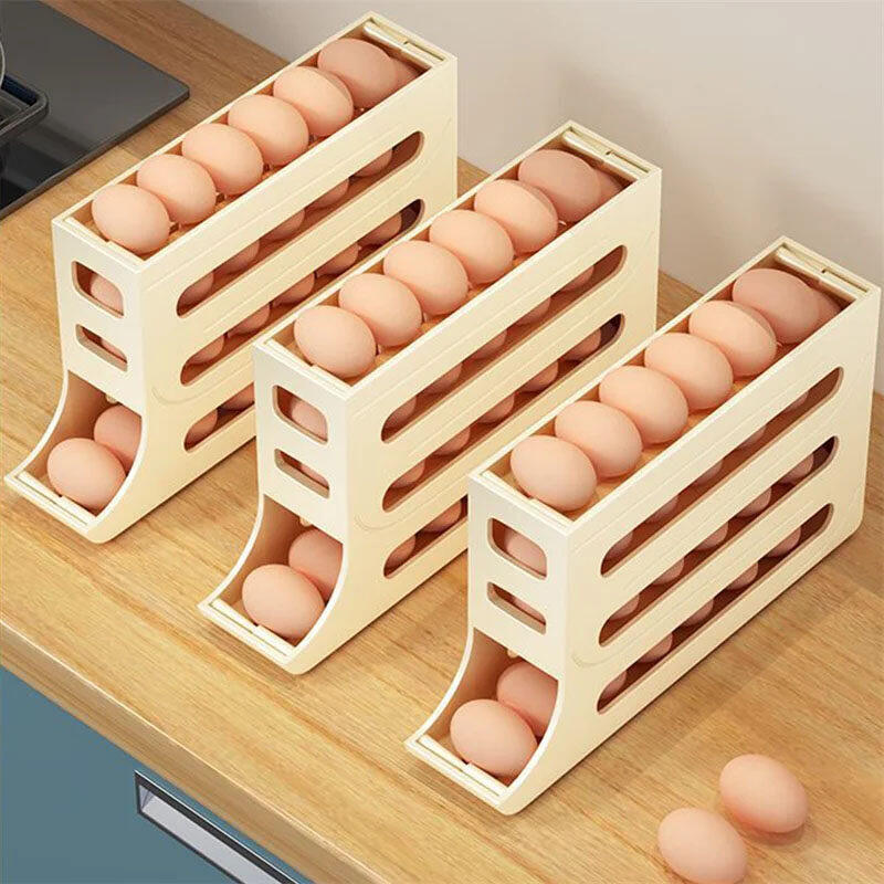 Tự động cuộn giá để trứng chủ lưu trữ vỉ trứng Giỏ hộp đựng thức ăn trứng trường Hợp Chủ tủ lạnh lưu trữ tổ chức