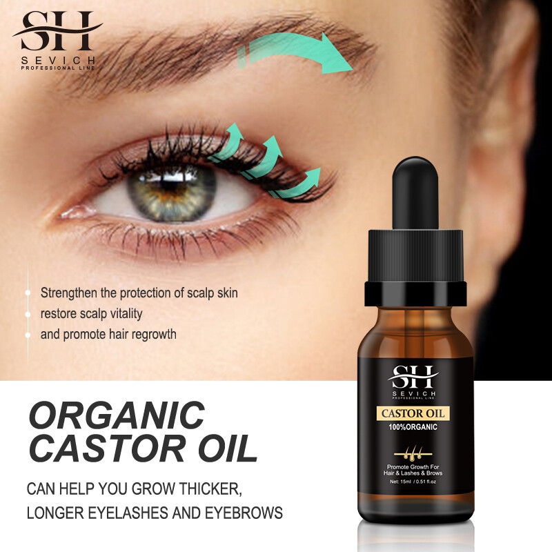 SEVICH Pure Castor Oil Hair Growth Eyelash Essential Oil 15ml Natural Organic Castor Oil