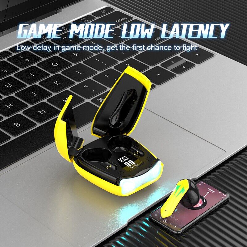 Bluetooth Earphone Wireless Headphones Gaming Headset With Flashlight Touch Control Earbuds Outdoor Low Delay For Game