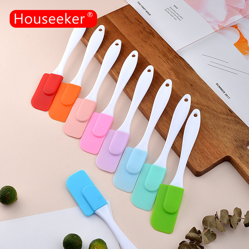 Houseeker Useful Silicone Cake Scraper Multi-Purpose Buttter Spatula Cake Cream Mixer Utensil Baking Tools