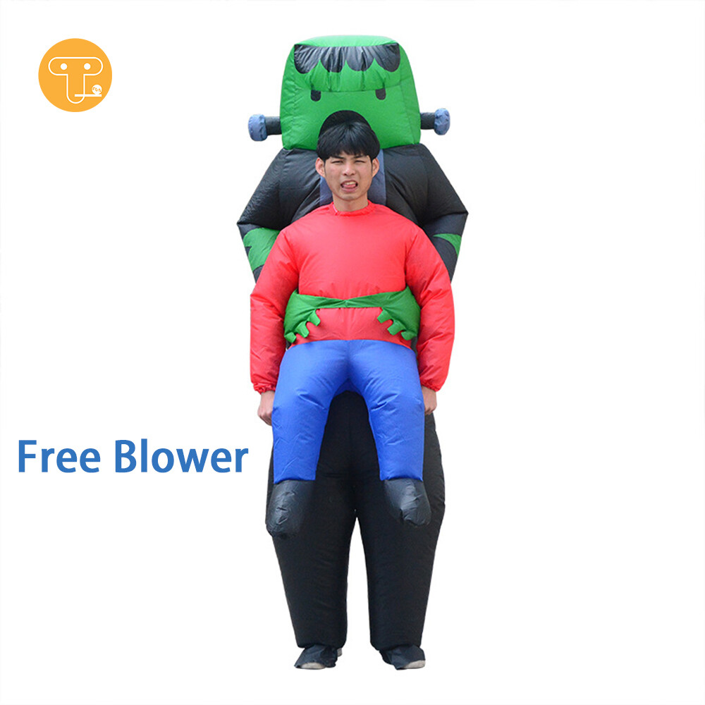 Monkey Fun ET Alien inflatable Auit Alien Monster Inflatable Costume Ghost Inflatable Costume Halloween Scary Green Alien Cosplay Costume For Adults Children's Party Festival Stage