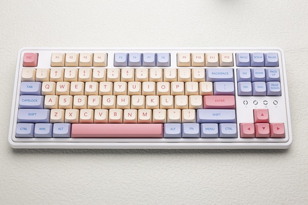 Nắp Phím Chủ Đề Marshmallow 132 Phím Nắp Phím Subbed Nhuộm PBT Cấu Hình XDA Cho Bàn Phím Cơ Cherry MX Switch RK61/Anne Pro 2/GK61