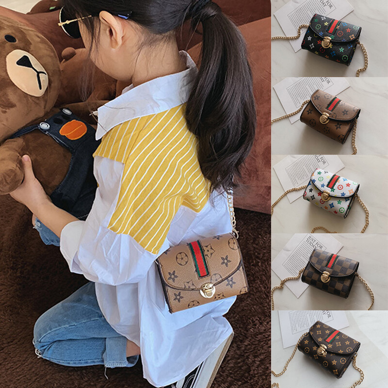 KTtrade Children Girls Fashion Cross-body Handbag Cute Floral Print PU Shoulder Messenger Bag