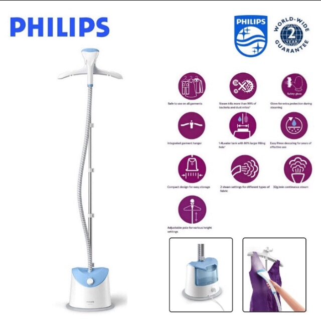 PHILIPS Garment Steamer 1600w (GC482) Lazada