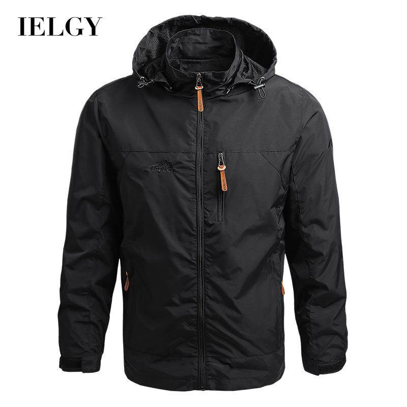 IELGY all-match Men's jacket, windproof autumn solid color sports outdoor fashion leisure