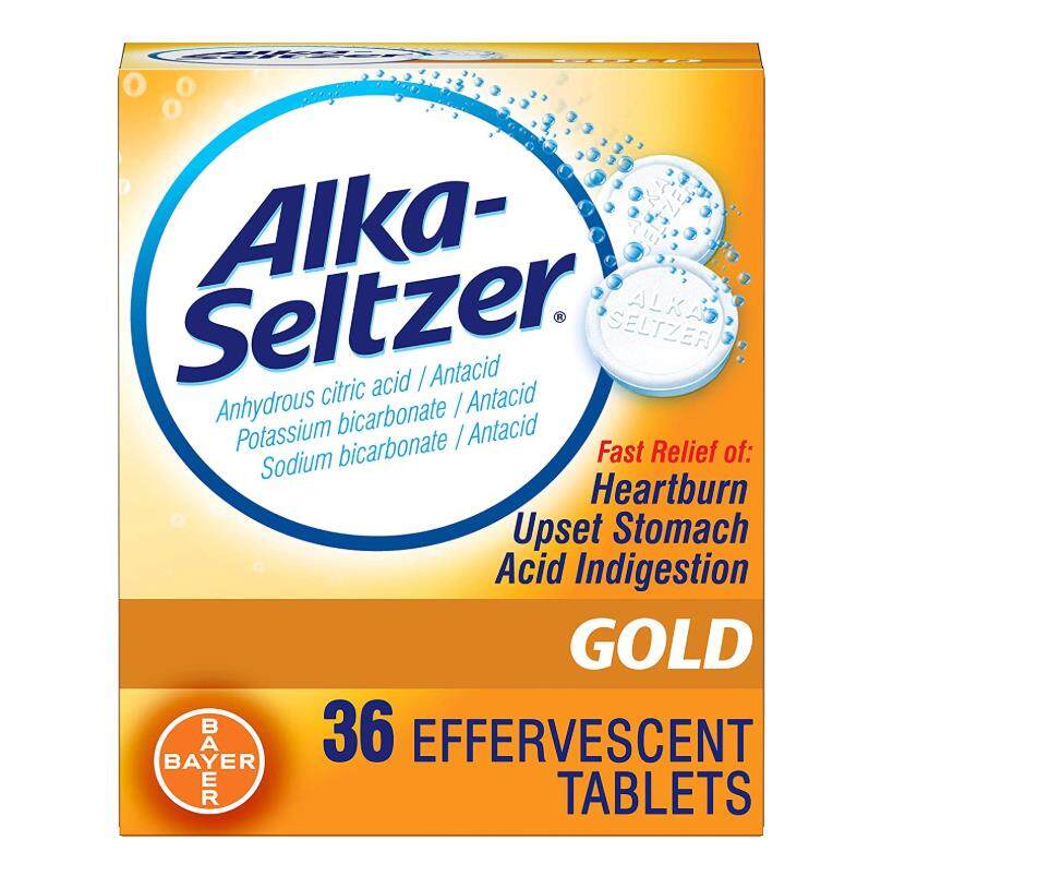 Spot/bayer gold soda effervescent tablets of weak alkali Alka Seltzer