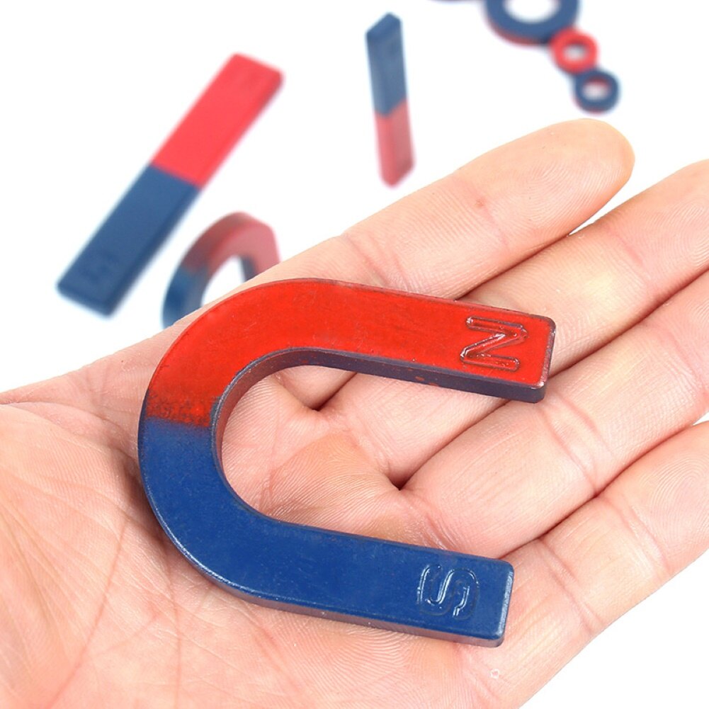 9 Chiếc Đồ Chơi Giáo Dục Hỗ Trợ Giảng Dạy Nam Châm Thí Nghiệm Khoa Học Vật Lý Hình Chữ U/Thanh/Vòng Cho Trẻ Em