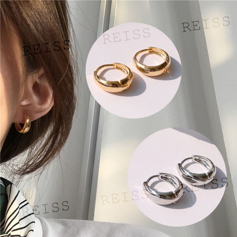 RAISS 14K Gold-plated Small Hoop Earrings Simple Metal Circle Earrings Piercing Earrings