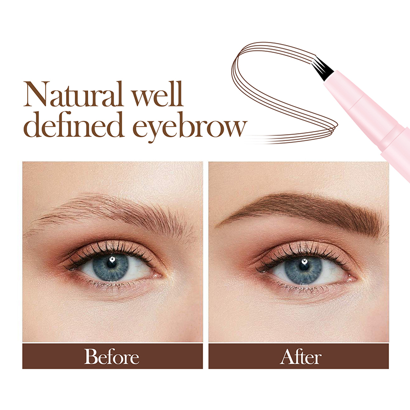 Liquid Eyebrow Pencil 4 Forked Natural Eyebrow Long Lasting Waterproof Eyebrow Pencil