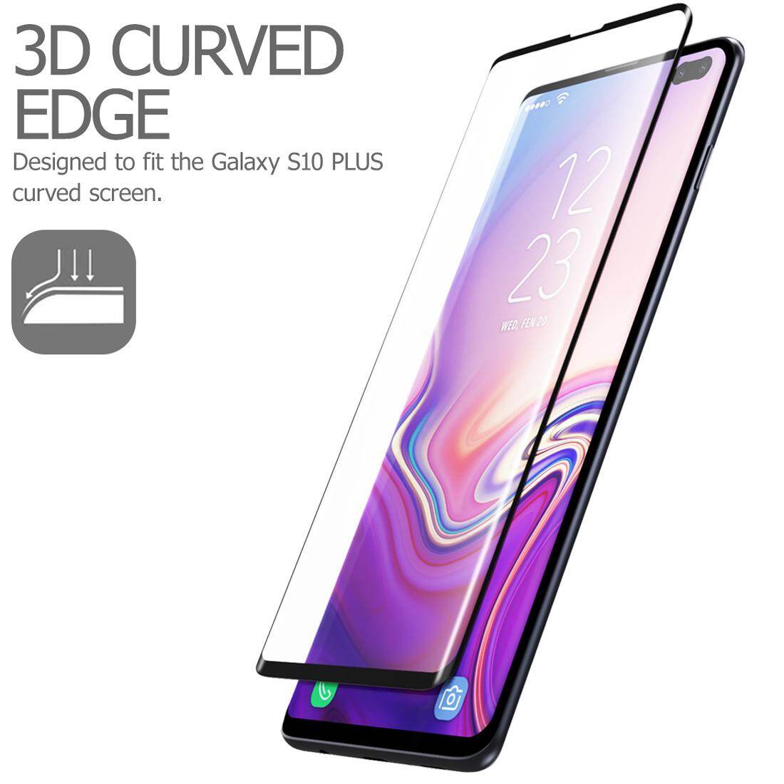 SUPCASE 3D Kính Cường Lực Cong Bảo Vệ Màn Hình Cho Samsung Galaxy S10/S10Plus [Hỗ Trợ Trong-Màn Hình Nhận Diện Vân Tay] Không Tạo Bọt Khí [Trường Hợp Thân Thiện Với] Miếng Bảo Vệ Màn Hình