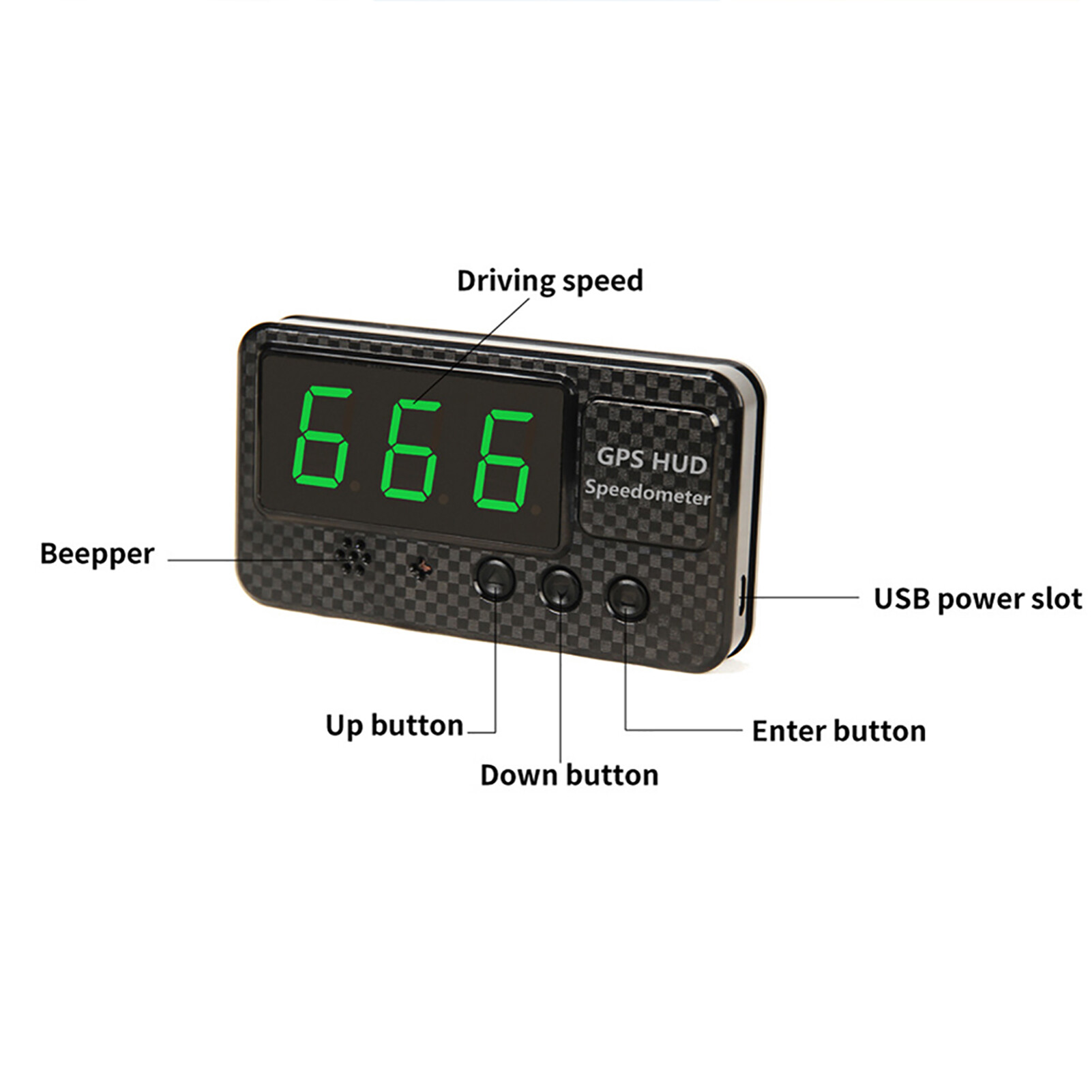 Baicai Kitchen Universal Car Digital Head-Up Display GPS Over-Speed Alarm Speedometer Odometer