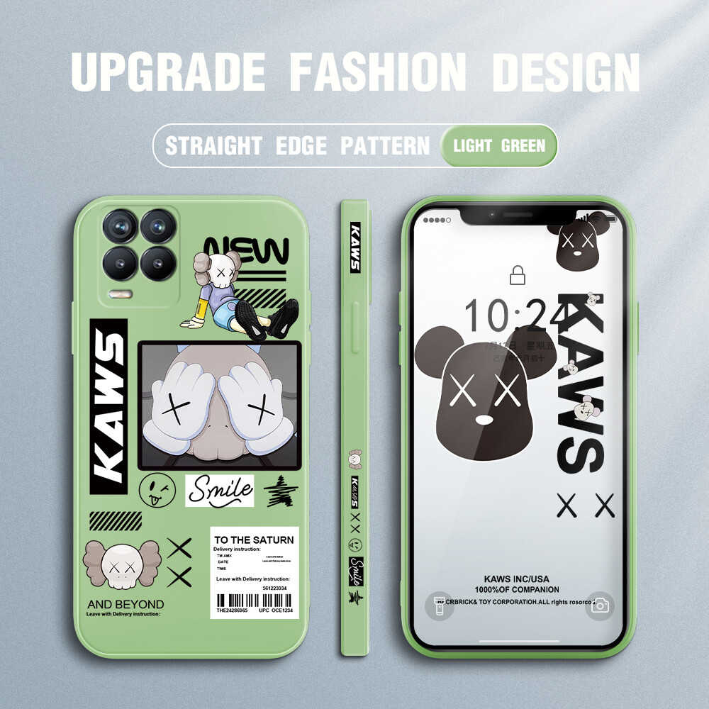 Ready Stock Jizetin Casing For  Realme Narzo 50A Narzo 50i Realme C25s C25 C12 Realme Narzo 20 Realme Narzo 30A Fashion  Original Side Design Phone Case Square Edge Pattern Liquid Silicone Casing Full Cover Camera Protection Case