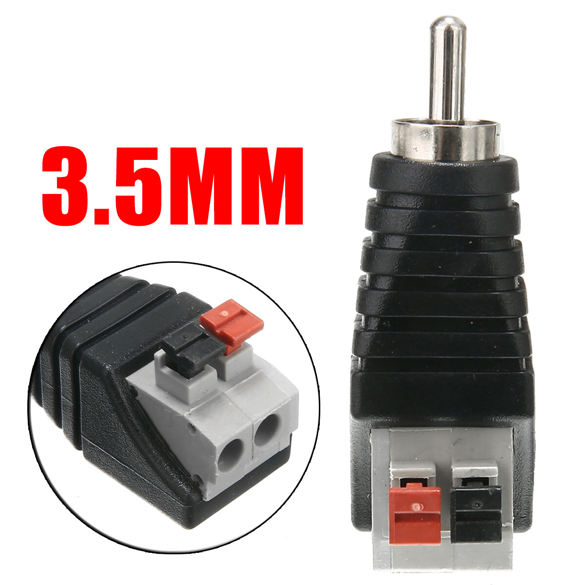 Ocean Speaker Wire A/V Cable to Audio Male RCA Adapter Jack