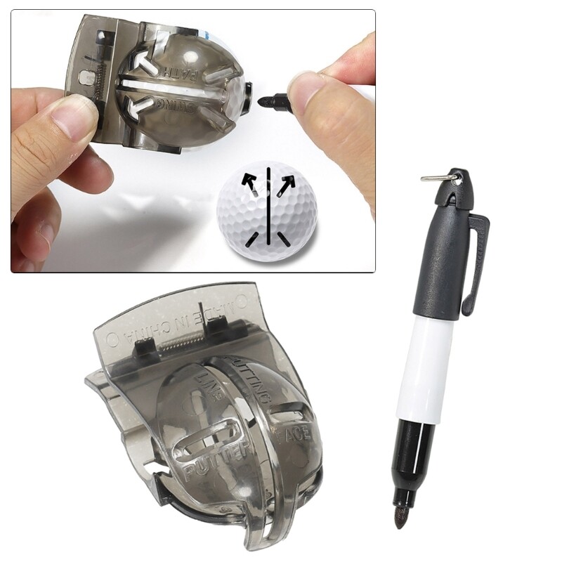 【New Arrival】 4Pcs/set Golf Ball Line Marker Drawing Marking Alignment Tool Marking Template Mark Sign Tool with Golf Ball Marker Pens
