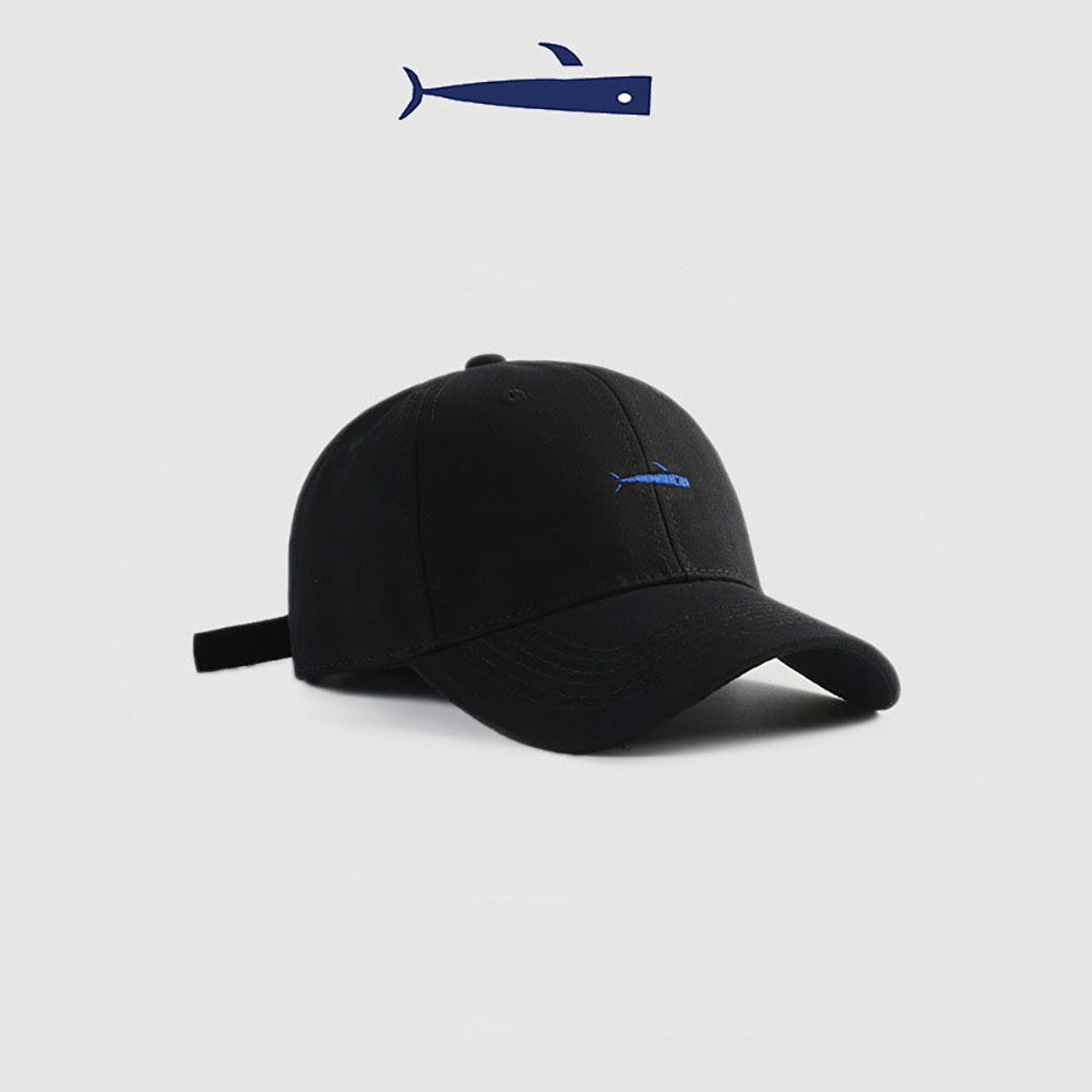 Korean Simple Style Baseball Cap Fish Pattern Embroidered Peaked Caps Outdoor Sunscreen Couple Hat For Men And Women