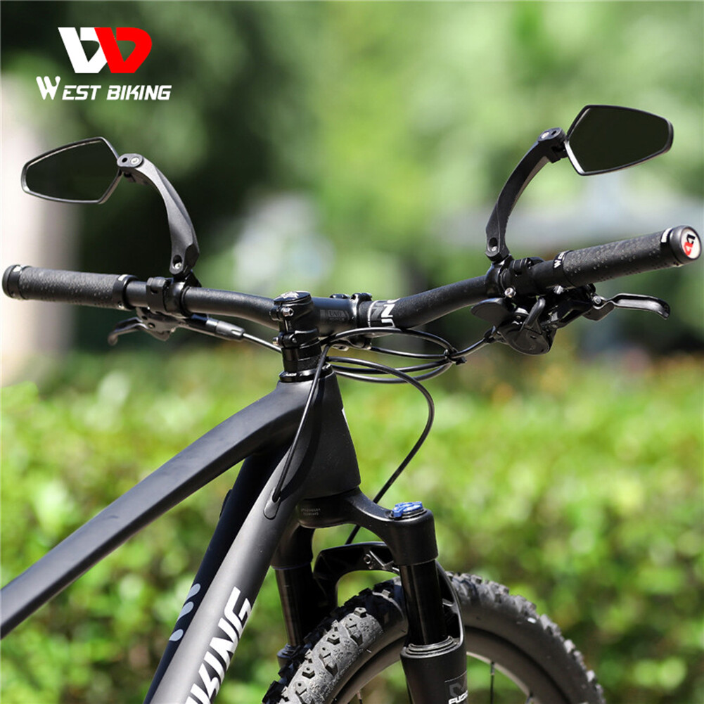WEST BIKING Gương Chiếu Hậu Xe Đạp Gương Phản Xạ Tay Lái Xe Máy Điều Chỉnh Được