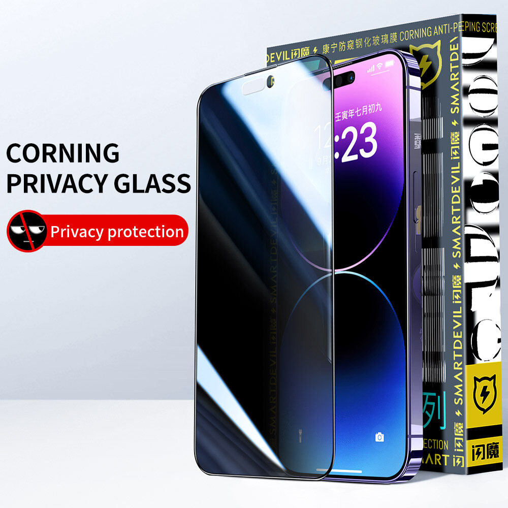 SmartDevil Corning Glass Privacy Screen Protector for iPhone 14 Pro max iPhone 15 Pro Max 14 Plus 15 Plus iPhone 13 Pro max 13 Pro 13 Full Screen Coverage Tempered Glass Film Anti-peeping Anti-fingerprint
