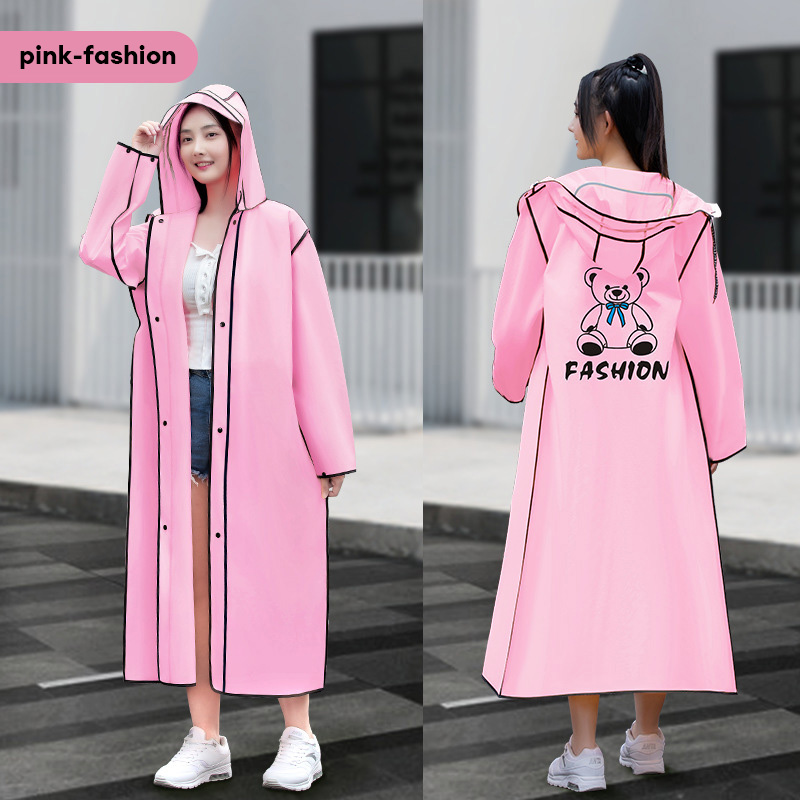 Long raincoat The whole body is protected from heavy rain Electric car one-piece raincoat New adult ponchos