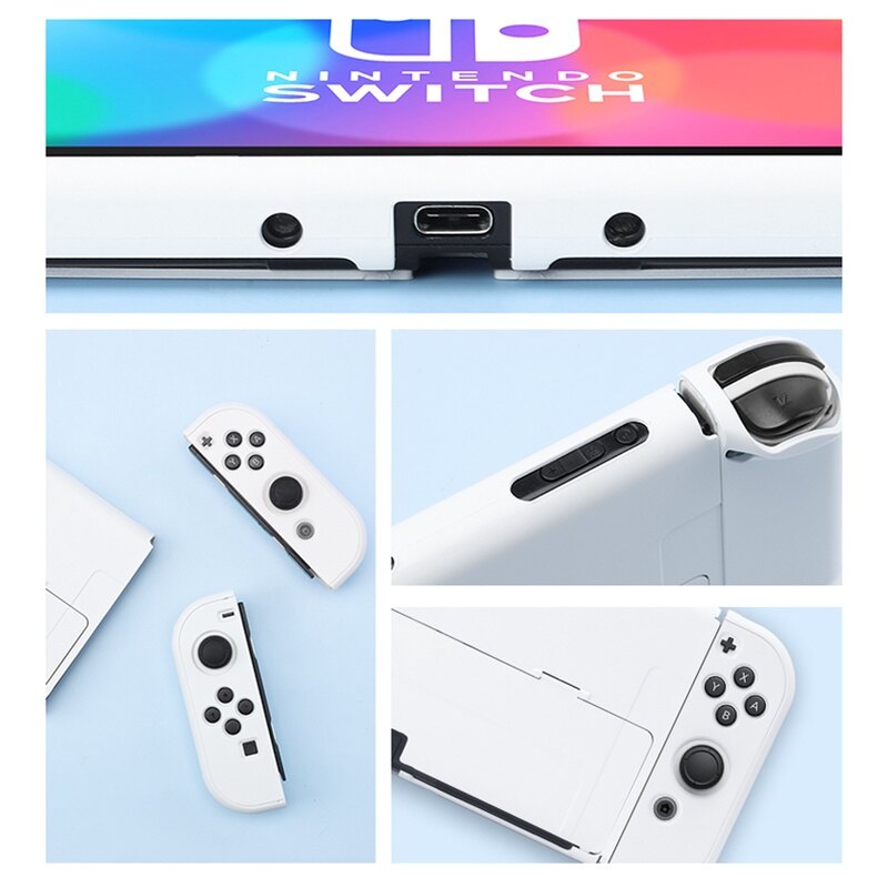 Ốp Bảo Vệ Cho Nintendo Switch OLED Ốp PC Vỏ Cứng Cho NS OLED Dock Màu Trắng