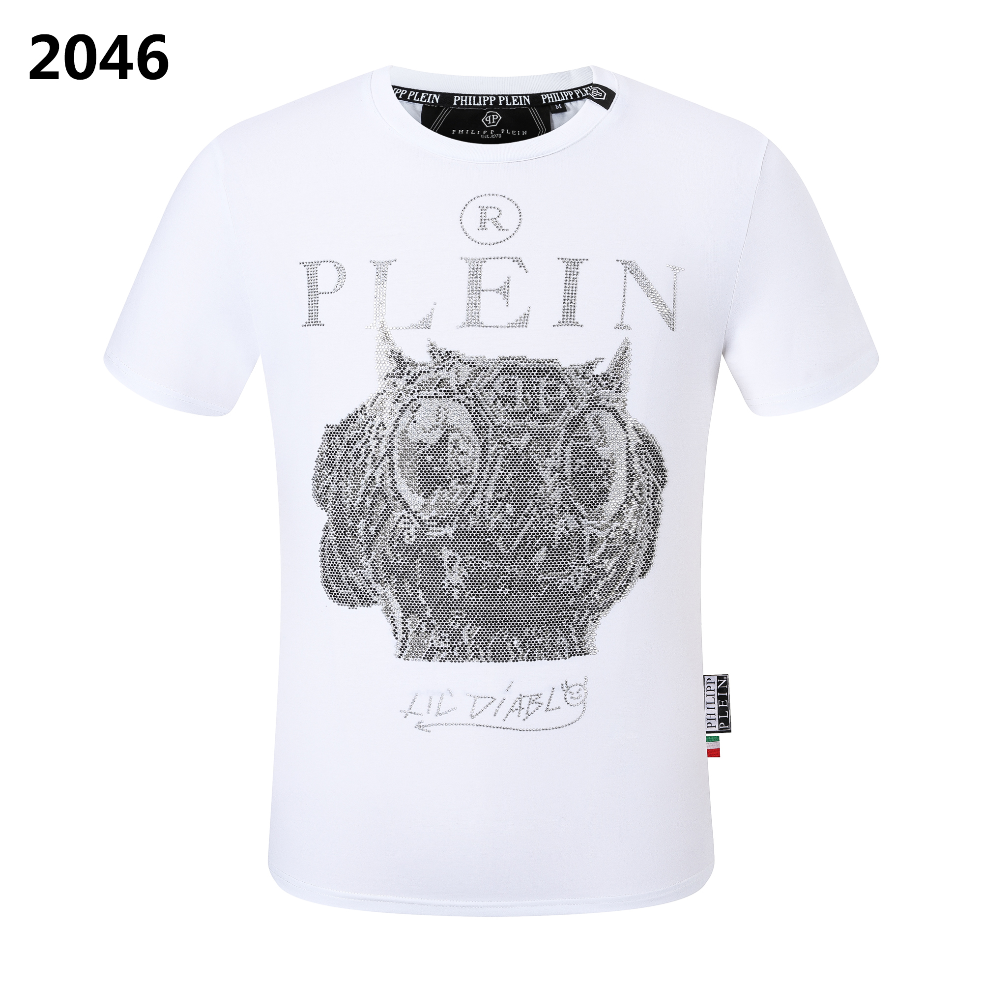 High Quality Men Philipp Plein Diamond Cotton Short Sleeve T-Shirts PP Shirts Cool Tees