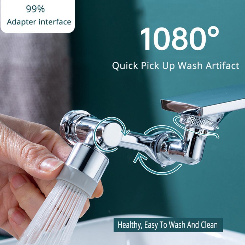 TOPINCN 1080° Rotating Faucet Extender – 2-Mode Aerator With Splash Filter, Universal Robotic Arm For Kitchen & Bathroom Sink
