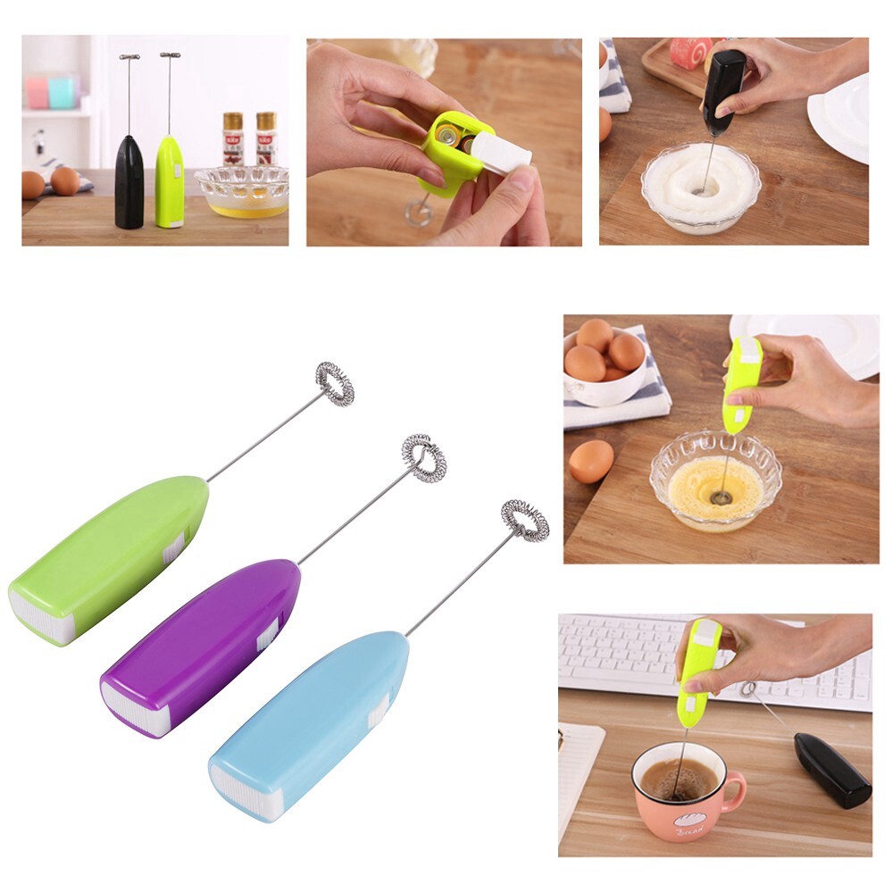 sanhe Electric Milk Frother Drink Foamer Whisk Mixer Stirrer Coffee Egg Beater Tool Random Color