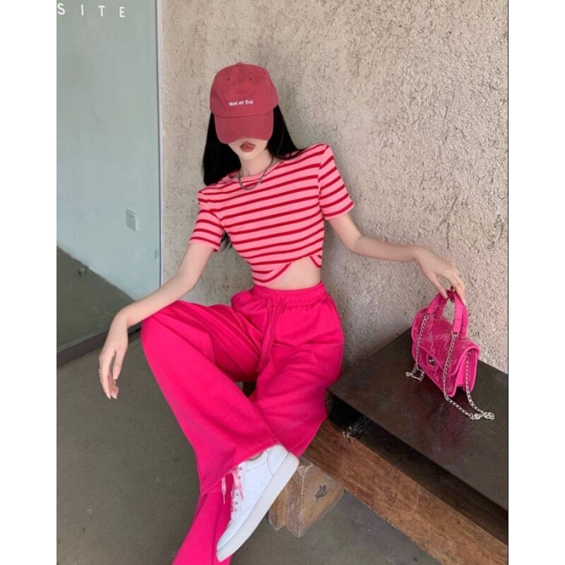 2 Pcs/set Dragon Fruit Color Summer Suit Women's Summer