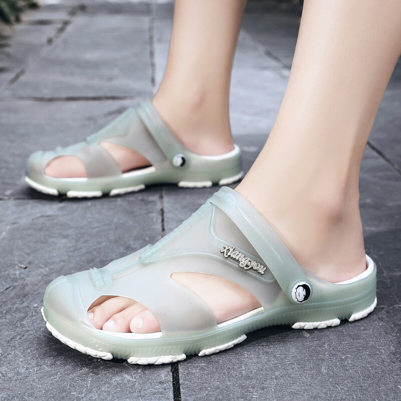 Men's Sandals Summer Casual Shoes Soft Mesh Lovers Beach Slippers Swimming Sandals Rubber Running Shoes Comfort Flip Flops