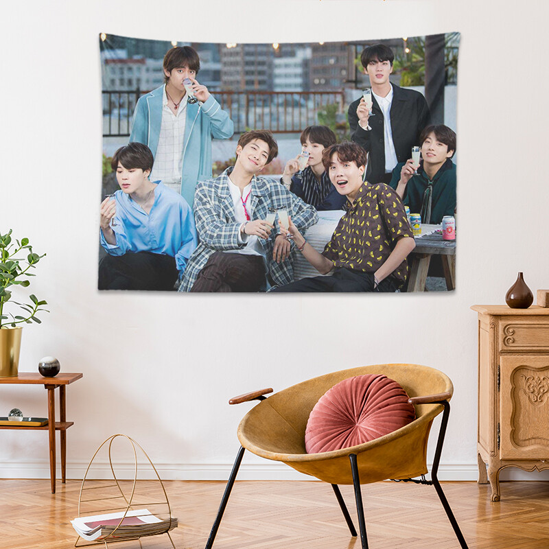 WEHOME BTS Composite Background Wall Hanging Tapestry Digital Printing (100X70)