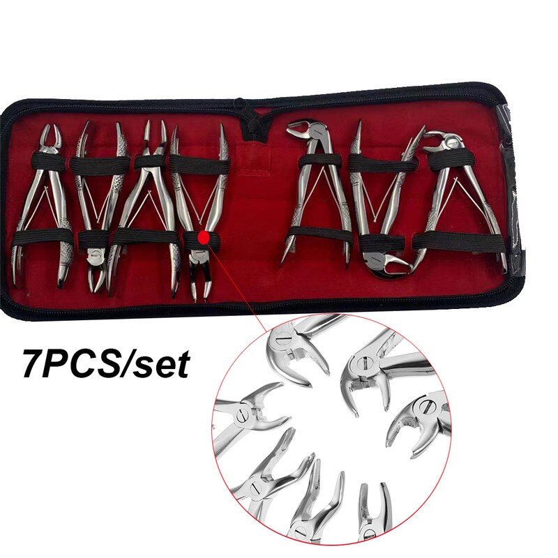 Dental Extraction Pliers kit 7pcs/set For Children Stainless Steel Dentist Forceps