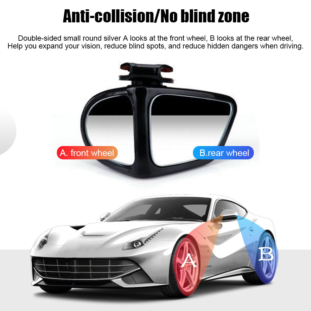 JaneDream 1 Pair Car Assistant Rearview Wide Angle Mirror Reverse Mirror Parking Mirror Side View