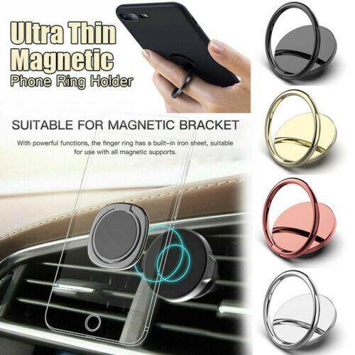 [allmobiles] Universal 360° Magnetic Finger Mirror Ring Stand Holder Car Mount Hook Stand compatible with iPhone Samsung Phone