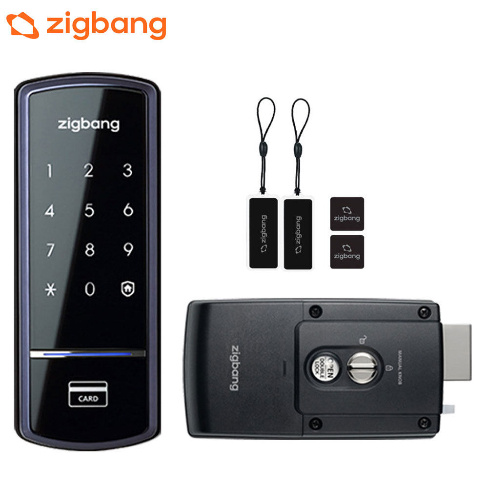 Zigbang Korea SHS-1321 Smart Digital Double Door Lock Key Tag and Touch ...