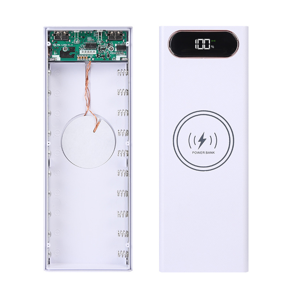 Dual usb 10*18650 power bank case mobile phone fast charger storage diy shell digital display 18650 battery holder charging box