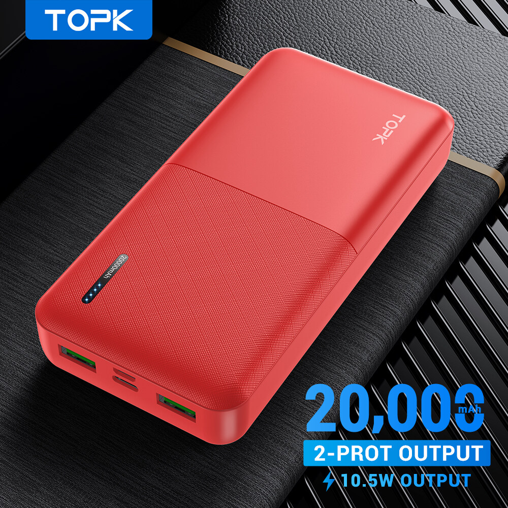 TOPK  แบตเตอรี่สำรอง แบตสำรอง เพาเวอร์แบงค์ พาวเวอร์แบงค์ 20000 มิลลิแอมป์ สี Ordinary Charging Version-Red สี Ordinary Charging Version-Redความจุพาวเวอร์แบงก์ 15001-20000mAh