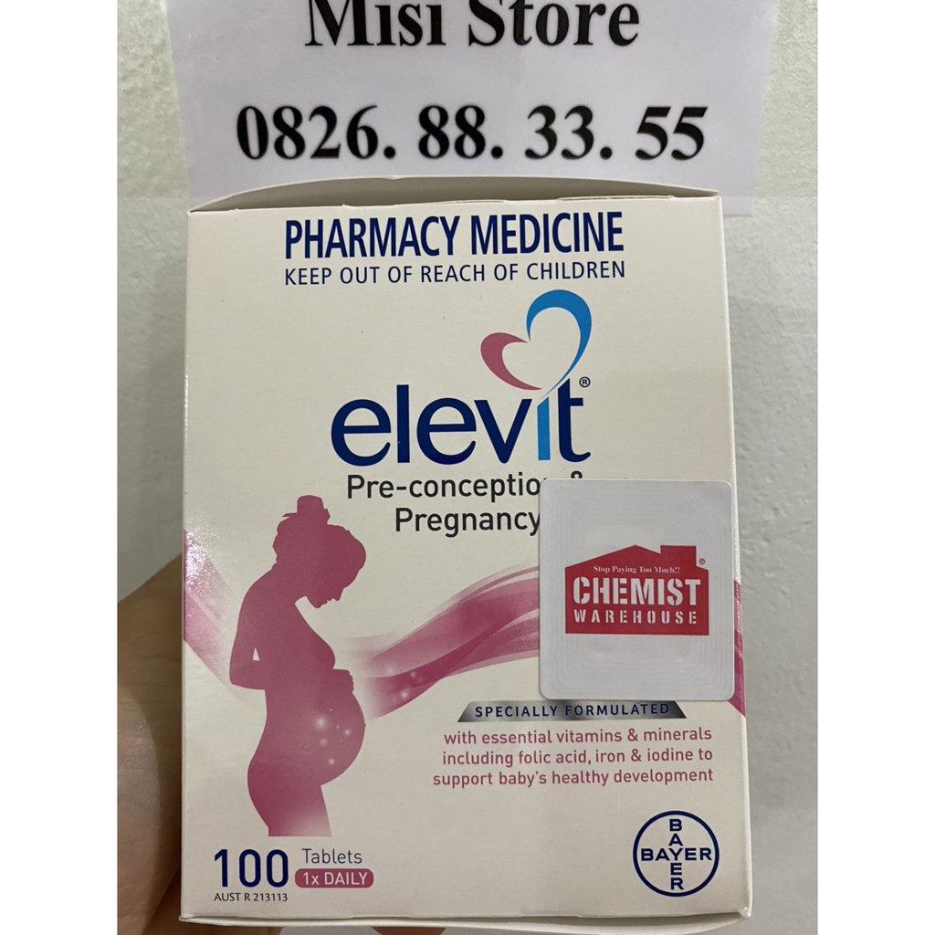 (Có Tem Chemist) Elevit - vitamin cho bà bầu, mẫu mới