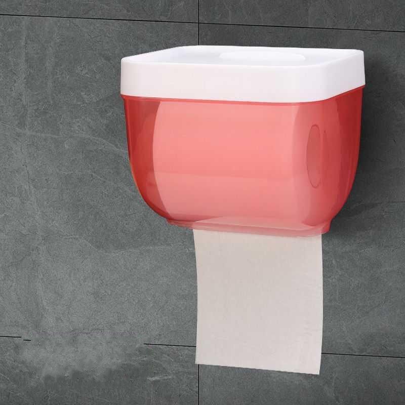 Punch-free Waterproof Toilet Tissue Box Plastic Roll Holder Bathroom Tissue Box Pumping Box Tissue Holder
