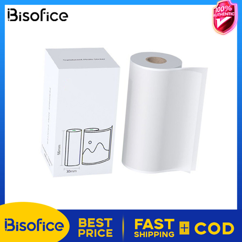 PeriPage 56 x 30mm Translucent Photo Sticker BPA-Free Adhesive Thermal Paper Roll Sticky Paper Waterproof Oil-proof Friction-proof for PeriPage A6/A8/A9/A9s/A9 Pro/A9 Max/A9s Max Mini BT Pocket Thermal Mobile Printer