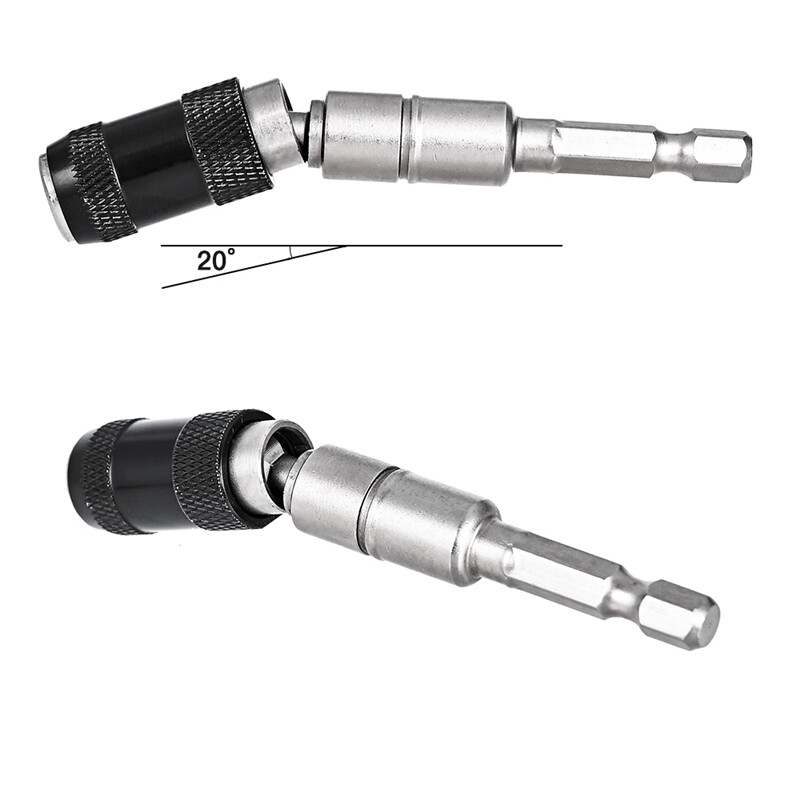 Magnetic Screw Drill Tip Adjustable Pivot Screwdriver Bit Holder 1/4" Hex Shank Electric Quick Change Locking Guide Drill Extensions Adapter