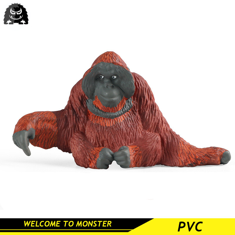 Children's Early Education Simulation Wild Animal Model Orangutan Orangutan Monkey Plastic Static Toy Doll Ornaments PVC Miniature Collection Toys Educational Kids Toy Toys for Boys Toys for Girls