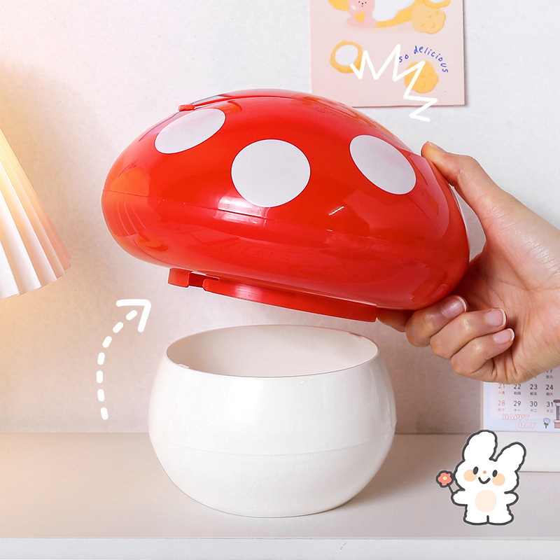 Kitchen trash can, shaking head, desktop paper basket, multifunctional household storage bin, car mounted cute desktop trash can