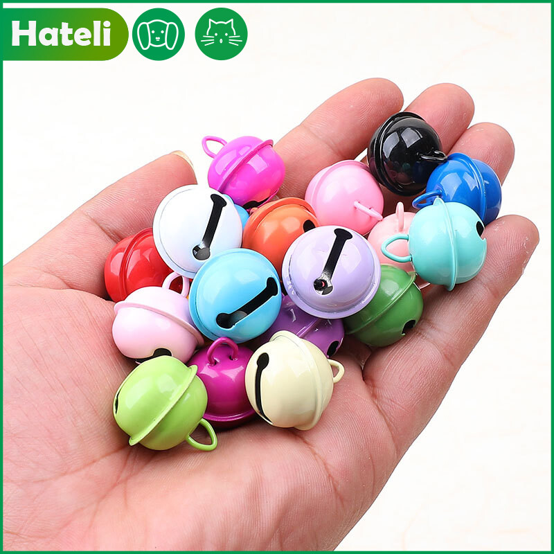 HATELI 22MM Bell Random Color For Dog Collar Pet ID Tag For Dogs Cats Colourful Bell Christmas Party Decor Pendant For Small Dogs Cats