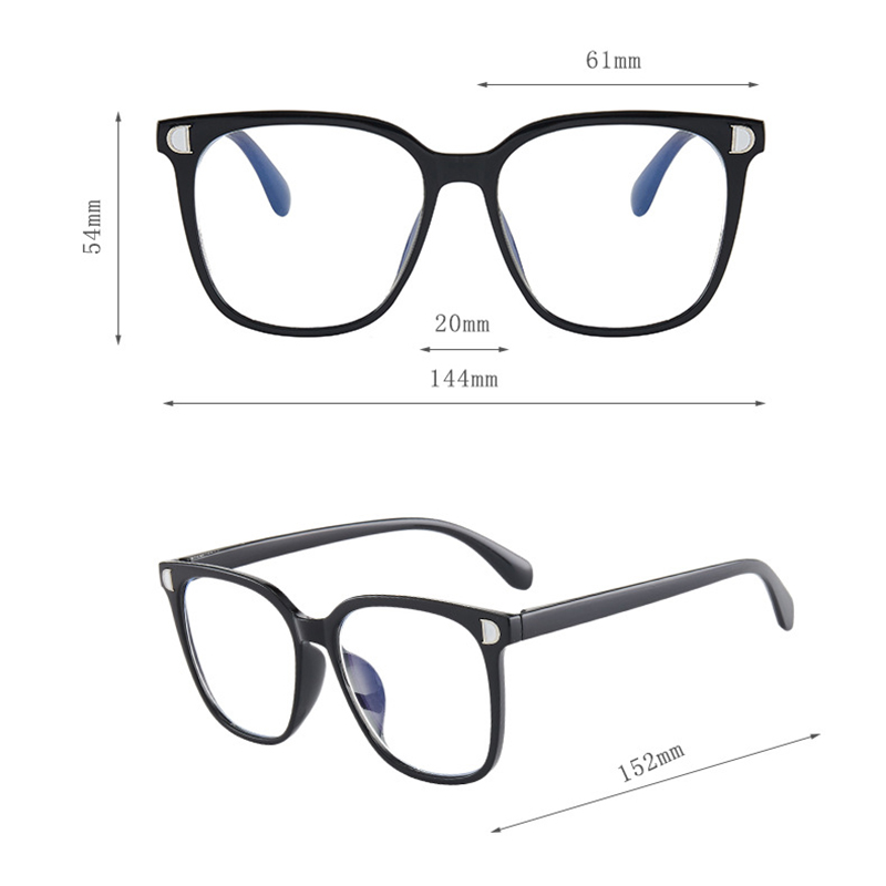 Anti-radiation Computer Glasses Frame Retro Transparent Big Frame ...