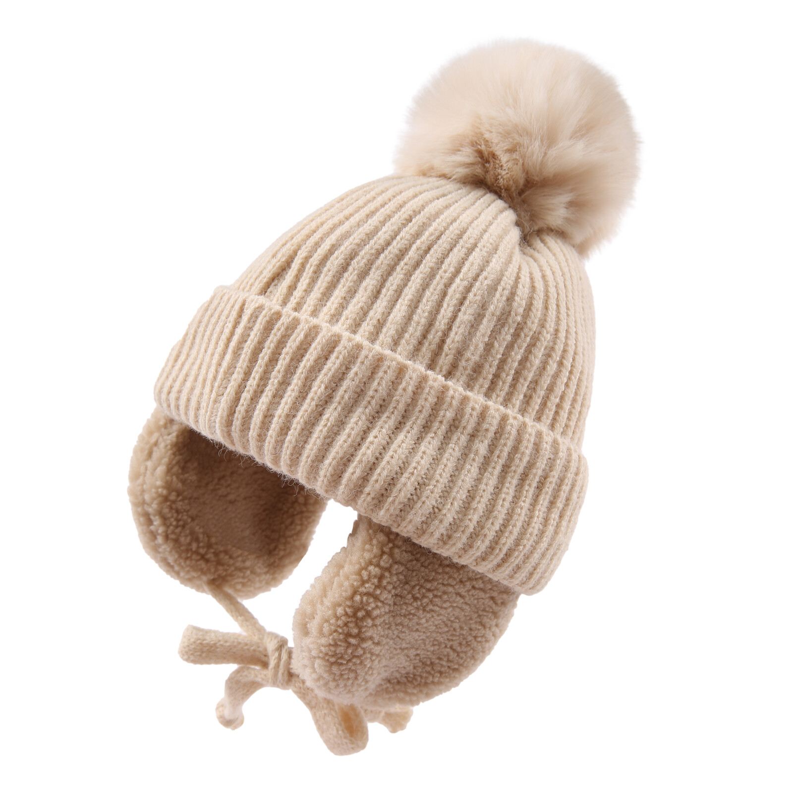 ANFUTON Kids Woolen Hat, Unioomph Solid Color Knitted Cap Earmuffs Hat Beanie for Autumn Winter