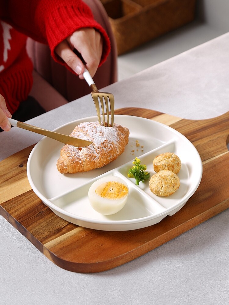 Luxshiny Food Trays 3PCS Dumpling Plates Chip And Dip Set Sushi Plate With Sauce Divider For Home Kitchen Party Trays - View #5