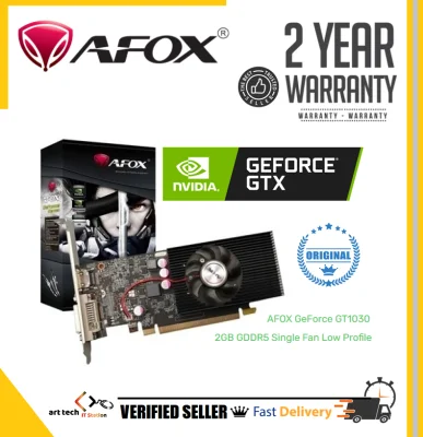 AFOX GeForce GT1030 2GB GDDR5 Single Fan Low Profile Graphics Card - GT 1030 2GB