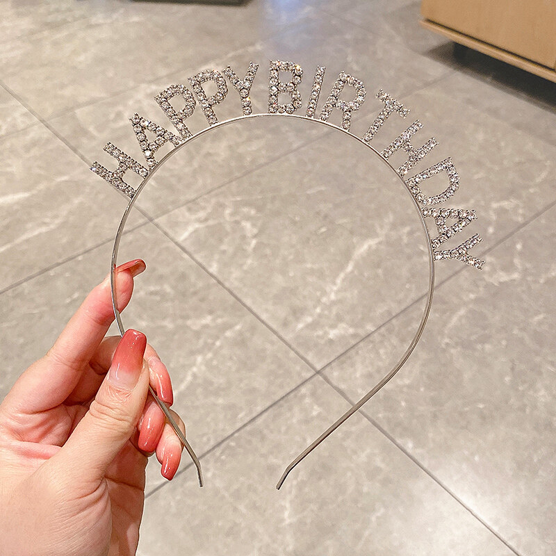 Birthday Headband Women Happy New Year Headband Crown Hair Accessories